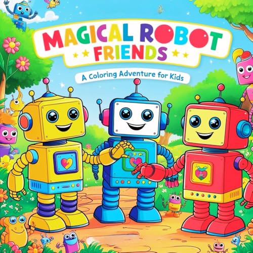 Magical Robot Friends: A Coloring Adventure for Kids: Fun and Creative Robot Coloring Pages for Children Ages 4-10 – Explore, Color, and Discover Amazing Robot Worlds! von Independently published