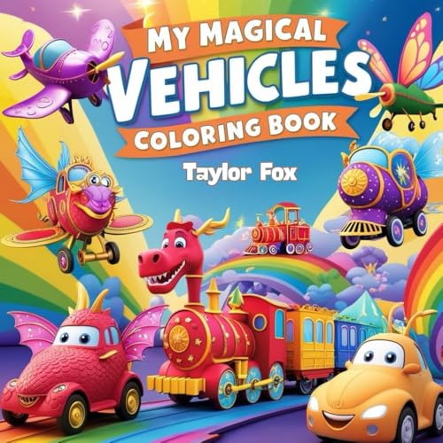 My Magical Vehicles Coloring Book for Kids Ages 3-8: Fun and Easy Fantasy Transportation to Color – Cars, Trains, Planes, and More! von Independently published