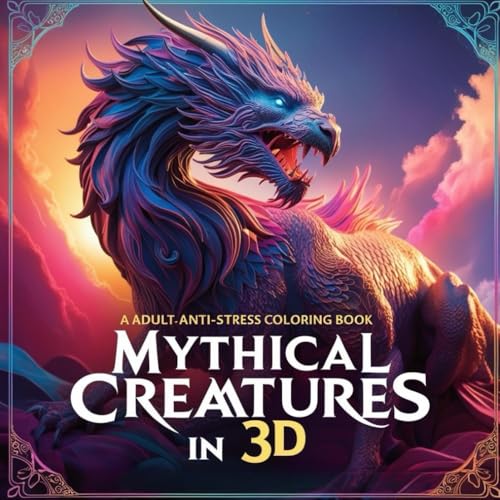 Mythical Creatures in 3D: A Fantasy Coloring Adventure: A Stunning 3D Fantasy Coloring Book for Adults with Dragons, Phoenixes and Other Legendary Creatures for Stress Relief von Independently published