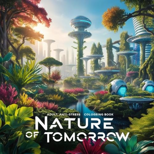 Nature of Tomorrow: Adult Coloring Book with Futuristic Forests, Plants, and Eco-Cities: Stress Relief Coloring Book with Futuristic Nature, Eco Cities, and Sci-Fi Landscapes von Independently published