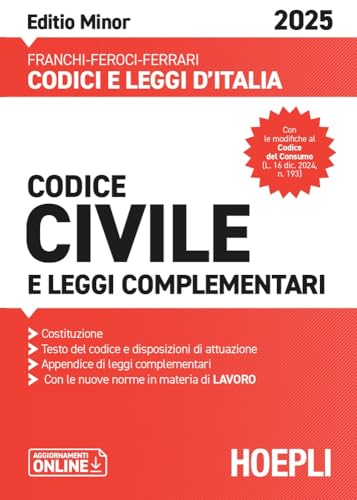 Codice civile e leggi complementari 2025. Ediz. minor. Con aggiornamenti online (Codici e leggi d'Italia) von Hoepli