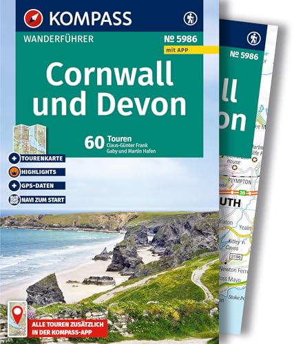 KOMPASS Wanderführer Cornwall und Devon, 60 Touren mit Extra-Tourenkarte: mit Touren und GPS-Daten in der KOMPASS-App