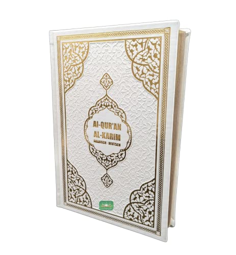 Der edle Koran, Quran - Arabisch-Deutsch, Frank Bubenheim mit QR-Code, Weiß - Gold, Qualitativ - Hochwertig