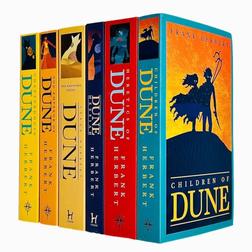 Frank Herbert Dune Series 5 Books Collection Set (Children Of Dune, Sandworms of Dune, Hunters of Dune, Dune, Dune Messiah)