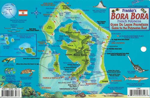 Bora Bora Map & Guide to the Polynesian Reef Franko Maps Laminated Fish Card