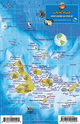 Galapagos Islands Dive Map & Sea Creatures Franko Maps Waterproof Fish Card