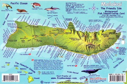 Molokai Hawaii Map & Coral Reef Creatures Guide Franko Maps Waterproof Fish Card