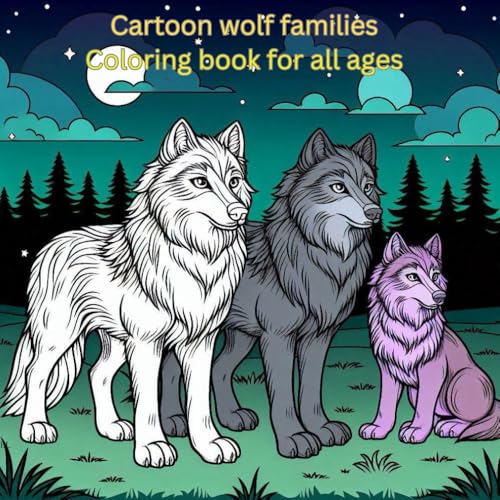 Cartoon wolf families: A life cycle coloring journey von Independently published
