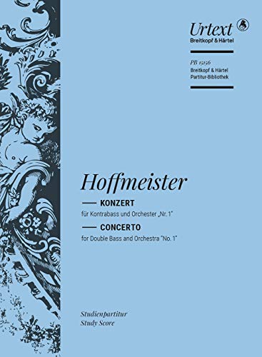 Konzert für Kontrabass und Orchester Nr. 1: Studienpartitur, Urtextausgabe für Kontrabass solo, Orchester (PB 15156) von Breitkopf & Härtel