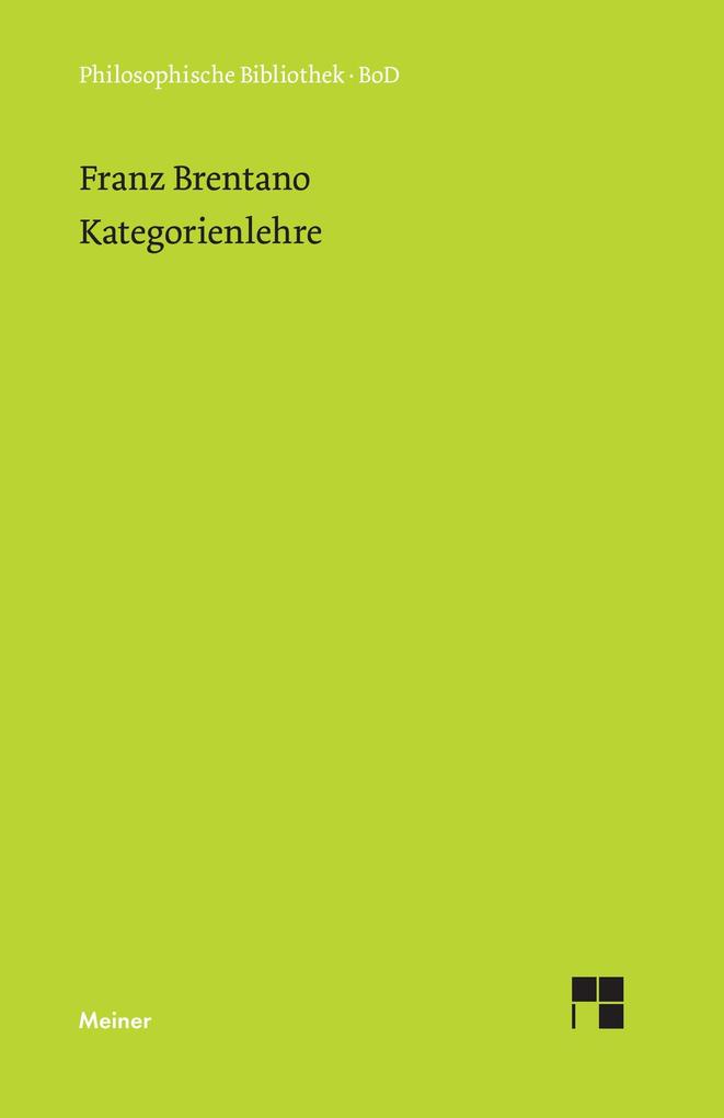 Kategorienlehre von Felix Meiner Verlag