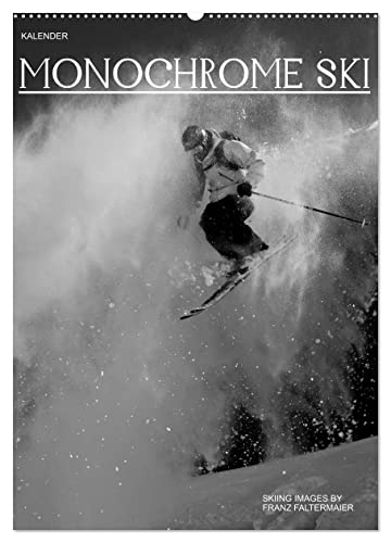 Monochrome Ski (Wandkalender 2025 DIN A2 hoch), CALVENDO Monatskalender von CALVENDO