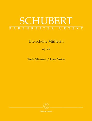 Die schöne Müllerin op. 25 D 795 (Tiefe Stimme). Singpartitur, BÄRENREITER URTEXT: Vorwort von Walther Dürr über Entstehungsgeschichte und Quellenlage. Texte deutsch-englisch