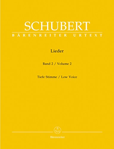 Lieder, Band 2 (Tiefe Stimme). Singpartitur, Sammelband, Urtextausgabe. BÄRENREITER URTEXT von Bärenreiter