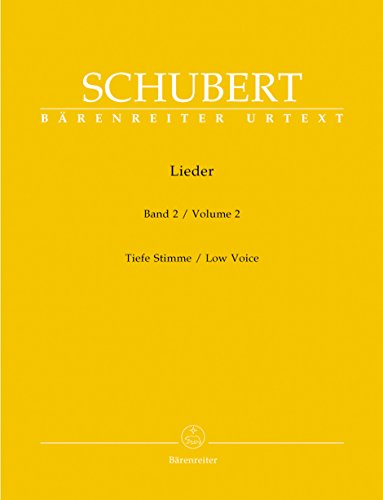 Lieder, Band 2 (Tiefe Stimme). Singpartitur, Sammelband, Urtextausgabe. BÄRENREITER URTEXT