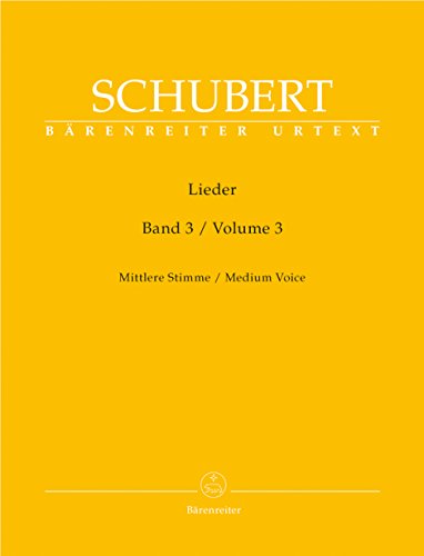 Lieder, Band 3 op. 80-98 (Mittlere Stimme). Singpartitur, Sammelband, Urtextausgabe. BÄRENREITER URTEXT