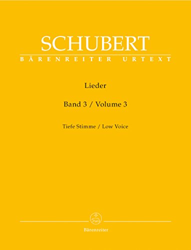 Lieder, Band 3 op. 80-98 (Tiefe Stimme). Singpartitur, Sammelband, Urtextausgabe. BÄRENREITER URTEXT