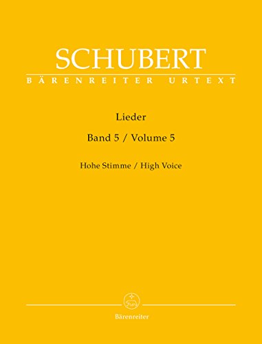 Lieder, Band 5 (Hohe Stimme). Singpartitur, Sammelband, Urtextausgabe. BÄRENREITER URTEXT