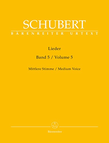 Lieder, Band 5 (Mittlere Stimme). Singpartitur, Sammelband, Urtextausgabe. BÄRENREITER URTEXT