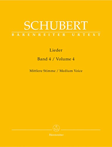 Lieder, Band 4 (Mittlere Stimme). Singpartitur, Sammelband, Urtextausgabe. BÄRENREITER URTEXT von Baerenreiter-Verlag