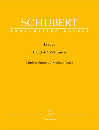 Lieder, Band 4 (Mittlere Stimme). Singpartitur, Sammelband, Urtextausgabe. BÄRENREITER URTEXT von Baerenreiter Verlag
