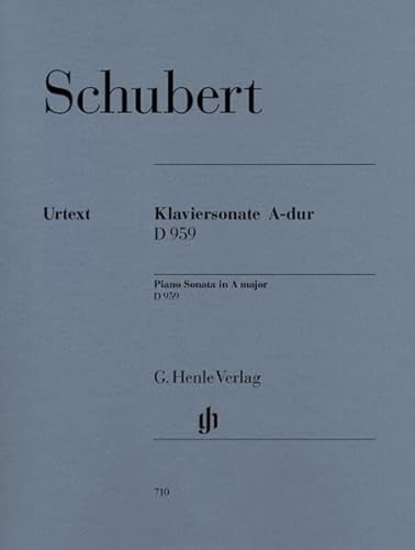 Sonate A-dur D 959. Klavier: Instrumentation: Piano solo (G. Henle Urtext-Ausgabe) von Henle, G. Verlag