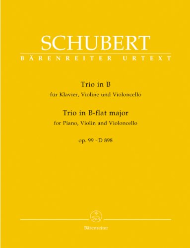 Trio für Klavier, Violine und Violoncello B-Dur op. 99 D 898. Spielpartitur von Baerenreiter Verlag