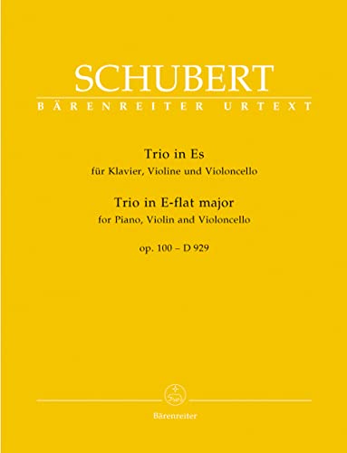 Trio für Klavier, Violine und Violoncello Es-Dur op. 100 D 929. Spielpartitur mit Stimmensatz, Urtextausgabe Trio für Klavier, Violine und Violoncello Es-Dur op. 100 D 929. Spielpartitur mit Stimmensatz, Urtextausgabe von Bärenreiter