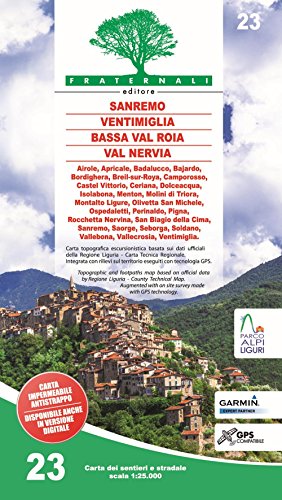 Sanremo - Mentone - Bassa Val Roya - Val Nervia (wandelkaart, Band 23)
