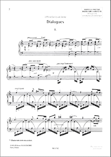 DIALOGUES - 2 PIECES POUR PIANO PIANO