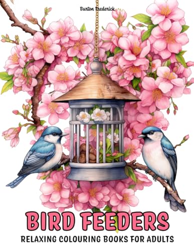 Bird Feeders: Relaxing Colouring Books for Adults with Beautiful Birds, Garden Bird Table, Hanging Feeder, and Much More von Independently published