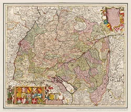 Historische Karte: Baden-Württemberg 1689: – gerollt – von Rockstuhl