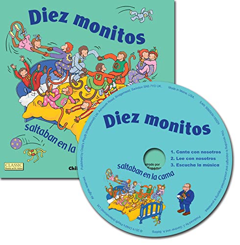 Diez Monitos Saltaban En La Cama (Classic Books with Holes 8x8 with CD)