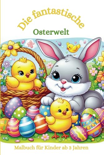 Malbuch: Die fantastische Osterwelt: Malbuch für Kinder, Ostern, Osterhase, Bunte Eier, Hasen (Die fantastischen Malbücher von Fridays Wonderland)