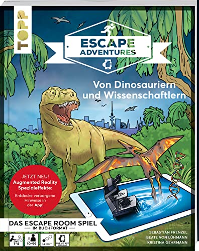 Escape Adventures AR – Augmented Reality. Von Dinosauriern und Wissenschaftlern: Das ultimative Escape-Room-Erlebnis mit AR-Rätseln für 1-4 Spieler. Schwierigkeitsgrad Leicht. 90 Min. Spielzeit