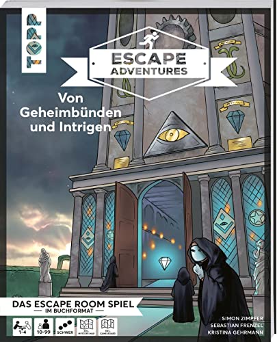Escape Adventures – Von Geheimbünden und Intrigen: Das ultimative Escape-Room-Erlebnis jetzt auch als Buch! Mit XXL-Mystery-Map für 1-4 Spieler. Schwierigkeitsgrad Schwer. 90 Minuten Spielzeit von TOPP