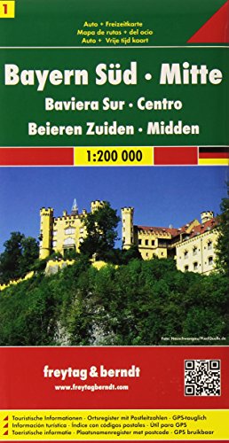 Bayern Süd - Ober- und Niederbayern - Schwaben, Autokarte 1:200.000: Touristische Informationen, Ortsregister mit PLZ, GPS-tauglich, LZ 2020-2023 (freytag & berndt Auto + Freizeitkarten) von Freytag & Berndt