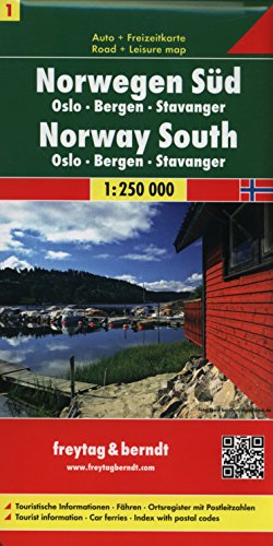Berndt  Freytag Autokarten, Blatt 1: Norwegen Süd - Oslo - Bergen - Stavanger - Maßstab 1:250 000