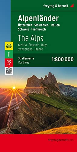 Alpenländer, Autokarte 1:800.000: Österreich - Slowenien - Italien - Schweiz - Frankreich (freytag & berndt Auto + Freizeitkarten)