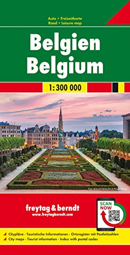 Belgien, Autokarte 1:300.000: Citypläne, Touristische Informationen, Ortsregister mit Postleitzaglen (freytag & berndt Auto + Freizeitkarten) von Freytag + Berndt