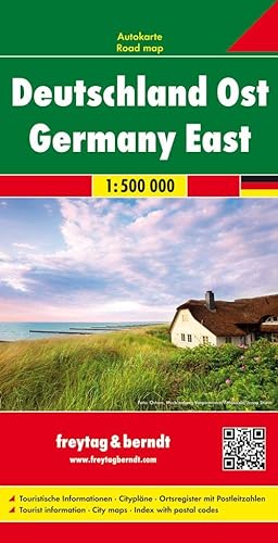 Deutschland Ost, Autokarte 1:500.000: Touristische Informationen, Citypläne, Ortsregister mit Postleitzahlen. Mit QR-Code (freytag & berndt Auto + Freizeitkarten) von Freytag + Berndt