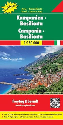 Kampanien - Basilicata, Autokarte 1:150.000, Top 10 Tips (freytag & berndt Auto + Freizeitkarten)