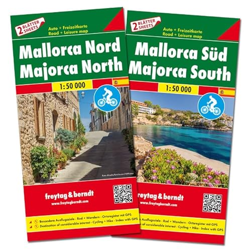 Mallorca Nord und Süd, Set, Autokarten 1:50.000: Besondere Ausflugsziele, Rad + Wandern, Ortsregister mit GPS (freytag & berndt Auto + Freizeitkarten, Band 531) von Freytag + Berndt