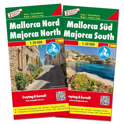 Mallorca Nord und Süd, Set, Autokarten 1:50.000: Besondere Ausflugsziele, Rad + Wandern, Ortsregister mit GPS (freytag & berndt Auto + Freizeitkarten, Band 531)