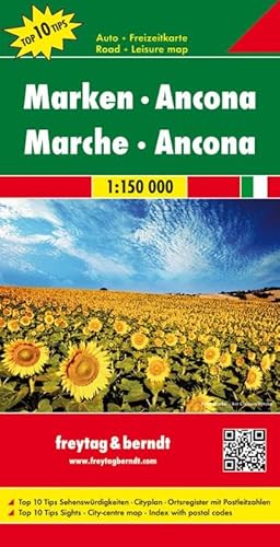 Marken - Ancona, Autokarte 1:150.000, Top 10 Tips (freytag & berndt Auto + Freizeitkarten) von Freytag + Berndt