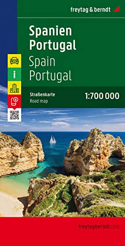 Spanien - Portugal, Autokarte 1:700.000: Citypläne, Entfernungen in km, Ortsregister mit Postleitzahlen (freytag & berndt Auto + Freizeitkarten) von FREYTAG-BERNDT UND ARTARIA