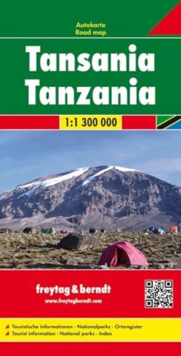 Tansania, Autokarte 1:1,3 Mio.: Touristische Informatione, Nationalparks, Ortsregister von FREYTAG-BERNDT UND ARTARIA