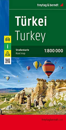 Türkei, Autokarte 1:800.000: Cityplan, Touristische Informationen, Ortsregister. Ideal für Autofahrer und Urlauber, Informationssuchende. Mit QR-Code