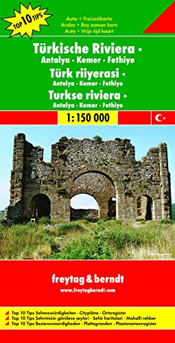 Türkische Riviera - Antalya - Kemer - Fethiye, Autokarte 1:150.000: Top 10 Tips