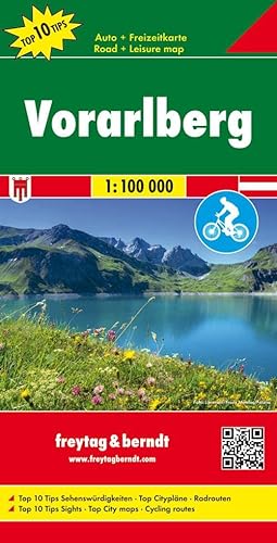 Vorarlberg, Autokarte 1:100.000, Top 10 Tips: Auto-, Rad- & Freizeitkarte, Top 10 Tips - Maßstab 1:100.000 (freytag & berndt Auto + Freizeitkarten)