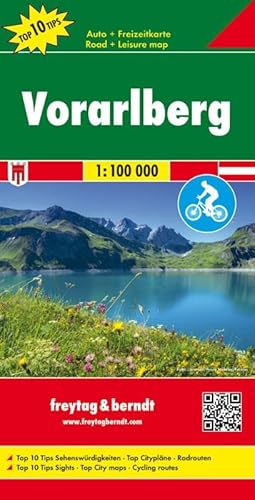 Vorarlberg, Autokarte 1:100.000, Top 10 Tips: Auto-, Rad- & Freizeitkarte, Top 10 Tips - Maßstab 1:100.000 (freytag & berndt Auto + Freizeitkarten)